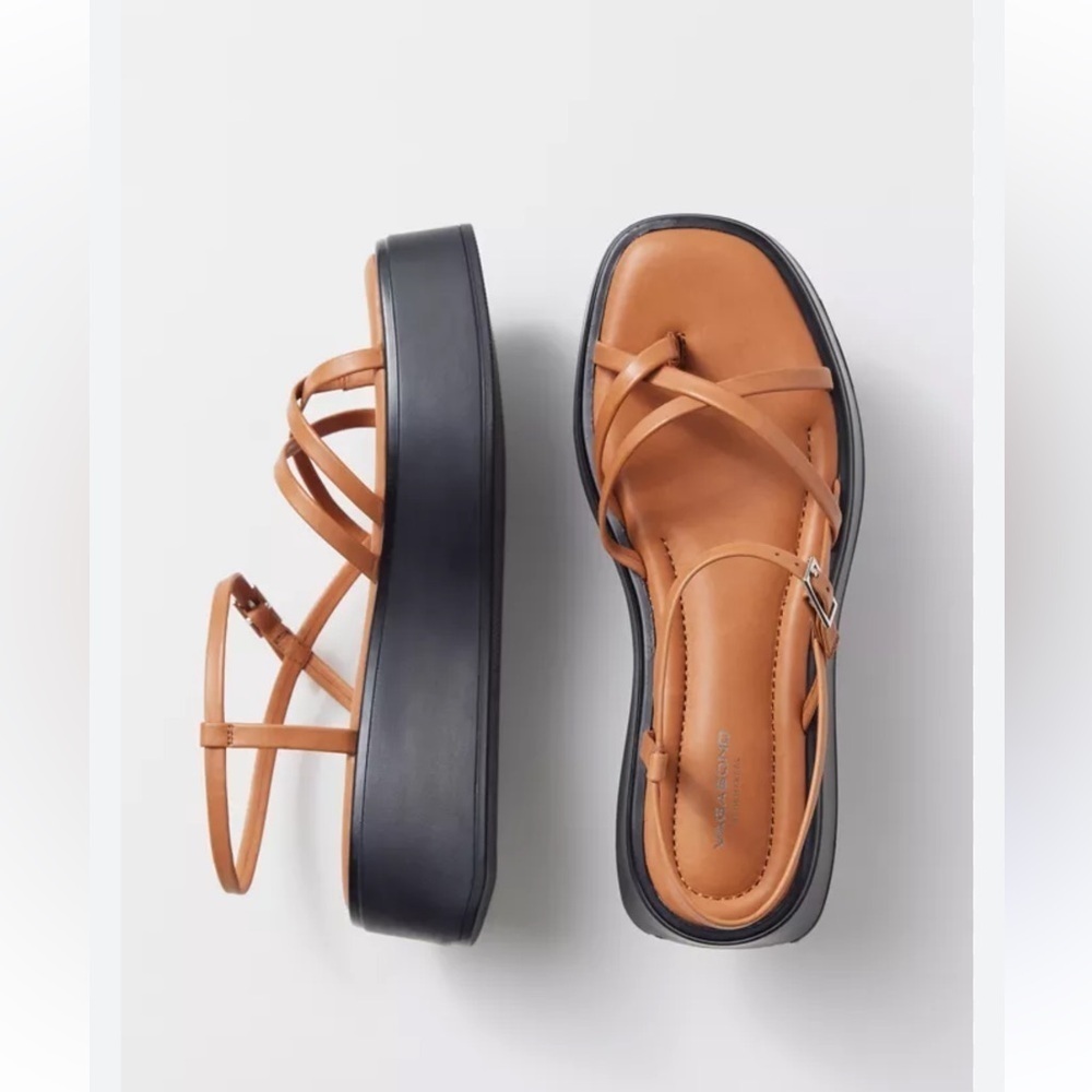 Vagabond Courtney Cognac Platform Sandals 40/10